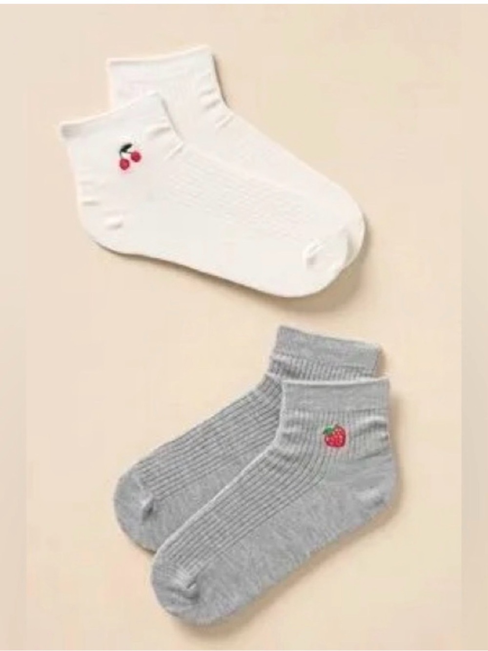 Anthropologie Ankle Socks 2 Pairs - White & Gray
